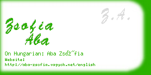 zsofia aba business card